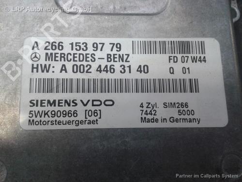 Used Engine control unit (ECU) MERCEDES-BENZ A-CLASS (W169) A 150 (169.031, 169.331) (95 hp) 20574723