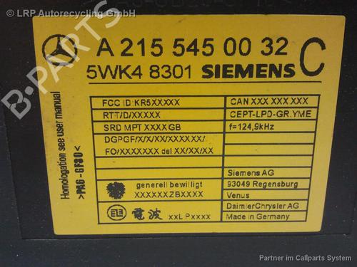 Electronic module MERCEDES-BENZ S-CLASS Coupe (C215) CL 600 (215.378) | BP20574512M83 