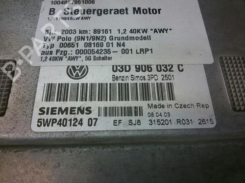 Used Engine control unit (ECU) VW POLO (9N_, 9A_) 1.2 (54 hp) 20574938