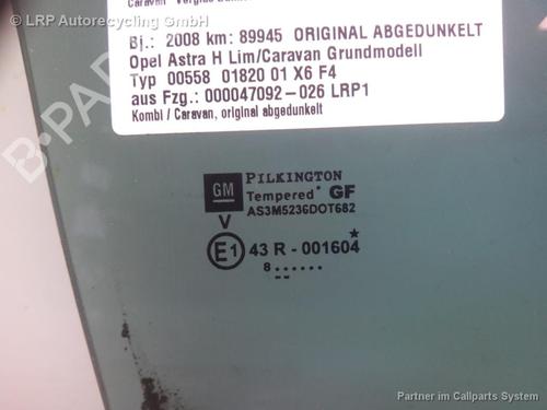 Rear right door window OPEL ASTRA H Estate (A04) 1.8 (L35) | BP20579308C21 