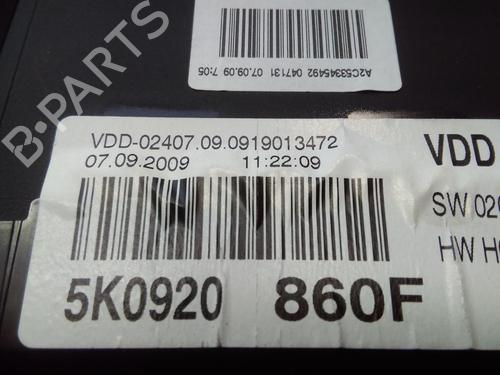 Instrument cluster VW GOLF VI (5K1) 1.4 | BP20593982C47 