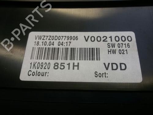 Instrument cluster VW GOLF V (1K1) 1.9 TDI | BP20556631C47 