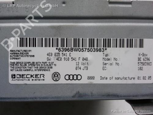 Used Radio AUDI A8 D3 (4E2, 4E8) 4.2 quattro (335 hp) 20575082