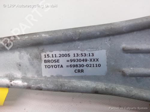 Used Rear right window mechanism TOYOTA COROLLA (_E12_) 1.4 VVT-i (ZZE120_, ZZE120R) (97 hp) 20544154