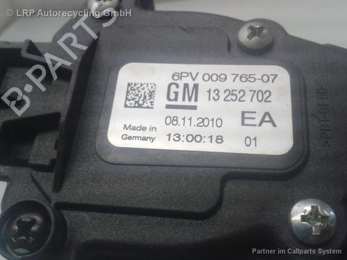 Used Pedal OPEL ASTRA J (P10) 1.6 (68) (115 hp) 20546902