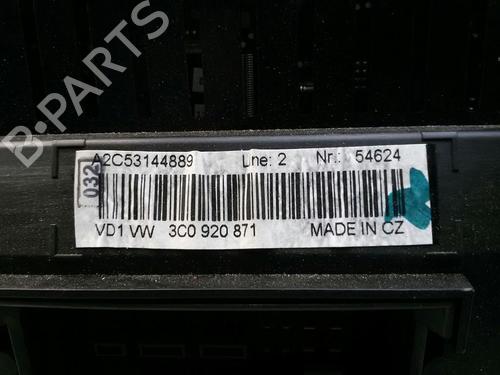 Instrument cluster VW PASSAT B6 (3C2) 2.0 TDI 16V | BP20556132C47 