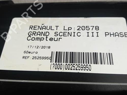 Used Instrument cluster Instrument cluster RENAULT GRAND SCÉNIC III (JZ0/1_) 1.5 dCi (JZ0B, JZ07) (106 hp) 21663432 21663432