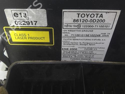 Used Radio TOYOTA YARIS (_P9_) 1.0 VVT-i (KSP90_, KSP90R) (69 hp) 21824094