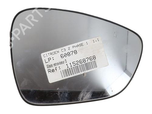 Spejlglas højre CITROËN C3 II (SC_) 1.1 i (60 hp) 30362229