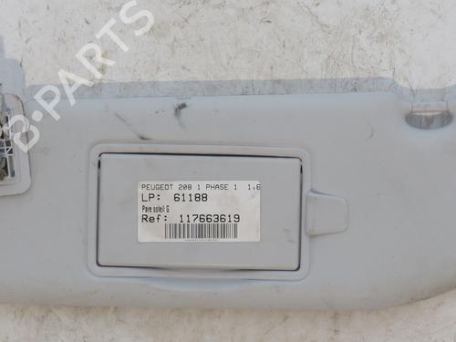 Used Left sun visor PEUGEOT 208 I (CA_, CC_) 1.6 HDi (92 hp) 30976486