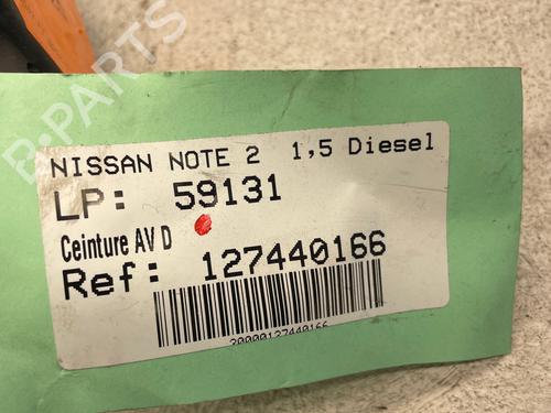 Front right seatbelt NISSAN NOTE (E12) 1.5 dCi | BP37450756I25 - Image 2