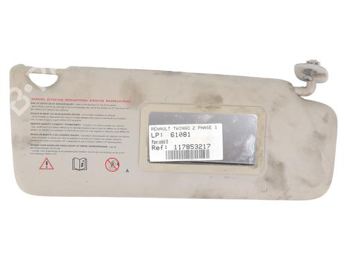 Used Right sun visor RENAULT TWINGO II (CN0_) 1.2 16V (CN04, CN0B) (75 hp) 31166412