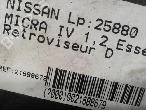 Right mirror NISSAN MICRA III (K12) 1.2 16V | BP21999536C27 
