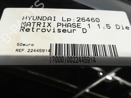 Right mirror HYUNDAI MATRIX (FC) 1.5 CRDi | BP21999620C27 
