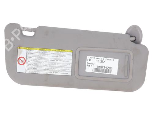 Used Right sun visor TOYOTA YARIS (_P9_) 1.4 D-4D (NLP90_, NLP90R) (90 hp) 28066658