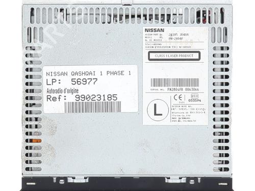 Radio NISSAN QASHQAI / QASHQAI +2 I (J10, NJ10, JJ10E) 1.5 dCi | BP22653886E6 