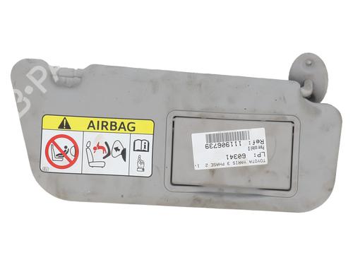 Used Right sun visor Right sun visor TOYOTA YARIS (_P13_) 1.4 D (NLP130_, NLP130) (90 hp) 29041943 29041943