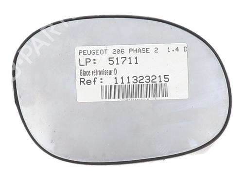 Used Right mirror glass PEUGEOT 206 Hatchback (2A/C) 1.4 HDi eco 70 (68 hp) 28614756