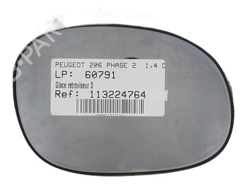 Used Right mirror glass PEUGEOT 206 Hatchback (2A/C) 1.4 HDi eco 70 (68 hp) 29560268
