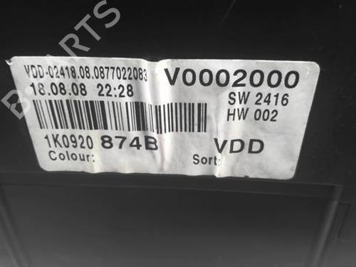 Instrument cluster VW GOLF V (1K1) 1.9 TDI | BP21786419C47 