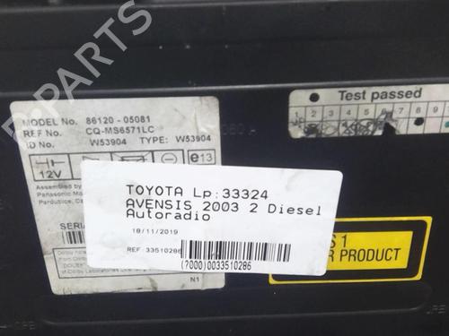 Used Radio TOYOTA AVENSIS (_T25_) 2.0 D-4D (CDT250_, CDT250R) (116 hp) 21824100