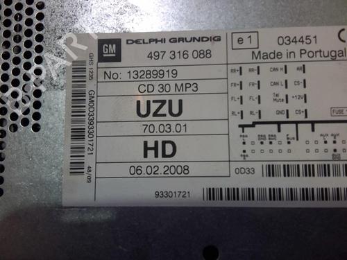 Radio OPEL CORSA D (S07) 1.3 CDTI (L08, L68) | BP20351752E6 