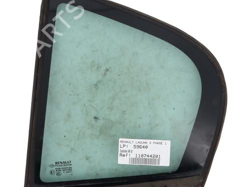 Rear left door window RENAULT LAGUNA III (BT0/1) 2.0 dCi (BT01, BT08, BT09, BT0E, BT0K, BT12, BT1C, BT1D,... 822210001R