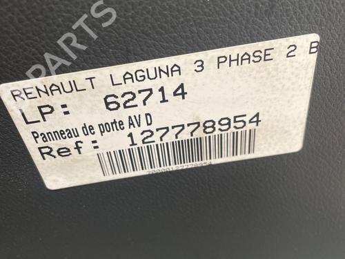 Forreste højre beklædning Forreste højre beklædning RENAULT LAGUNA III (BT0/1) 2.0 dCi (BT07, BT0J, BT14, BT1A, BT1S) (131 hp) 36512075 36512075