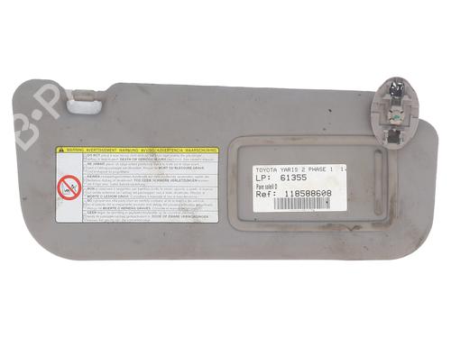 Used Right sun visor TOYOTA YARIS (_P9_) 1.4 D-4D (NLP90_, NLP90R) (90 hp) 31288028