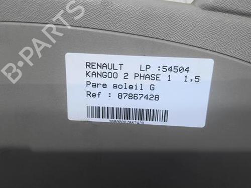 Left sun visor RENAULT KANGOO / GRAND KANGOO II (KW0/1_) 1.5 dCi 85 (KW0K, KW0L, KW0B) | BP20351295I1 