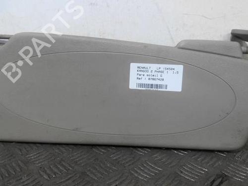Used Left sun visor RENAULT KANGOO / GRAND KANGOO II (KW0/1_) 1.5 dCi 85 (KW0K, KW0L, KW0B) (86 hp) 20351295