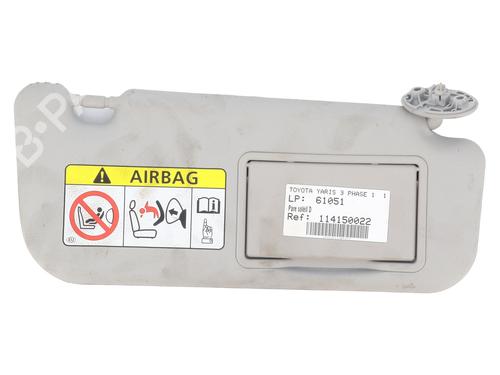 Used Right sun visor TOYOTA YARIS (_P13_) 1.0 (KSP130_, KSP130) (69 hp) 29840575