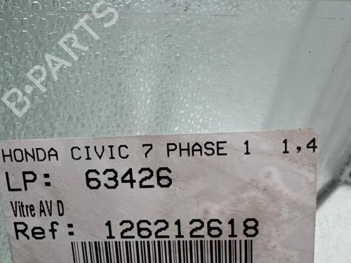 Used Front right door window Front right door window HONDA CIVIC VII Hatchback (EU, EP, EV) [2000-2006] 35973093 35973093