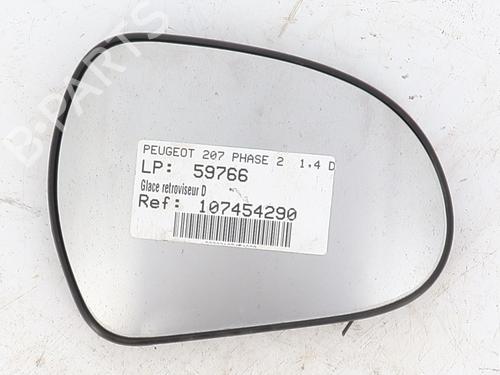 Used Right mirror glass PEUGEOT 207 (WA_, WC_) 1.4 HDi (68 hp) 27240460
