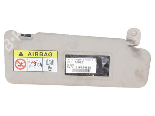 Right sun visor DACIA SANDERO II 1.0 SCe 75 (B8JC, B8JD, B8NC) | BP30715674I2