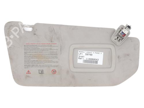 Used Right sun visor RENAULT SCÉNIC III (JZ0/1_) 1.6 dCi (JZ00, JZ12) (130 hp) 28032483