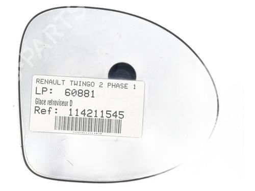 Right mirror glass RENAULT TWINGO II (CN0_) 1.5 dCi (CN0E) | BP29896601C147