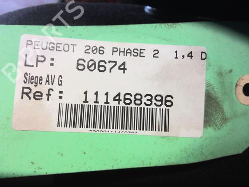 Sæde venstre fortil PEUGEOT 206 Hatchback (2A/C) 1.4 HDi eco 70 (68 hp) 28668965