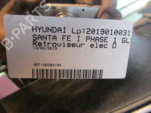 Used Right mirror HYUNDAI SANTA FÉ I (SM) 2.0 CRDi 4x4 (113 hp) 22093630