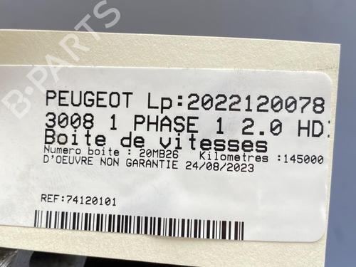 Gearbox PEUGEOT 3008 I MPV (0U_) 2.0 HDi 150 / BlueHDi 150 | BP22095607M3 