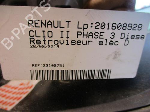 Retrovisor derecho RENAULT CLIO II (BB_, CB_) 1.5 dCi (B/CB08) (82 hp) 20344528