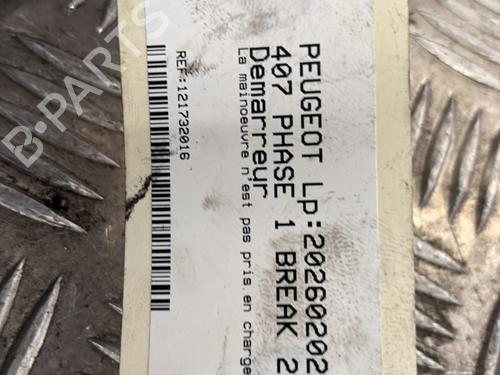 Used Starter Starter PEUGEOT 407 SW (6E_, 6D_) 2.0 HDi 135 (136 hp) 32472676 32472676