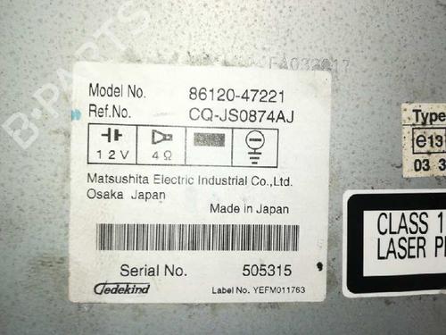 Radio TOYOTA PRIUS Liftback (_W2_) 1.5 Hybrid (NHW20_, NHW20R) | BP20798905E6 