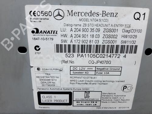 Radio MERCEDES-BENZ C-CLASS (W204) C 220 CDI (204.008) | BP20753359E6