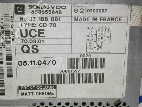 Radio OPEL MERIVA A MPV (X03) 1.7 CDTI (E75) | BP20787373E6 