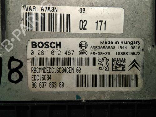 Engine control unit (ECU) PEUGEOT 207 (WA_, WC_) 1.6 HDi | BP20795569M57 