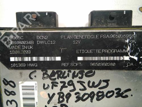 Engine control unit (ECU) CITROËN BERLINGO / BERLINGO FIRST Box Body/MPV (M_) 1.9 D 70 (MBWJZ, MCWJZ) | BP20795955M57 
