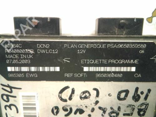 Engine control unit (ECU) CITROËN BERLINGO / BERLINGO FIRST Box Body/MPV (M_) 1.9 D (MBDJY) | BP20795949M57 