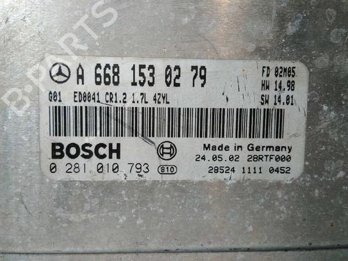 Engine control unit (ECU) MERCEDES-BENZ A-CLASS (W168) A 170 CDI (168.009, 168.109) | BP20791259M57 
