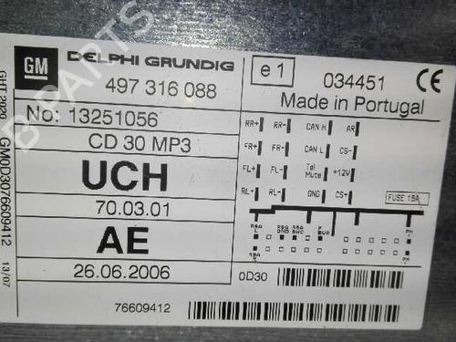Radio OPEL ZAFIRA / ZAFIRA FAMILY B (A05) 1.6 (M75) | BP20783111E6 
